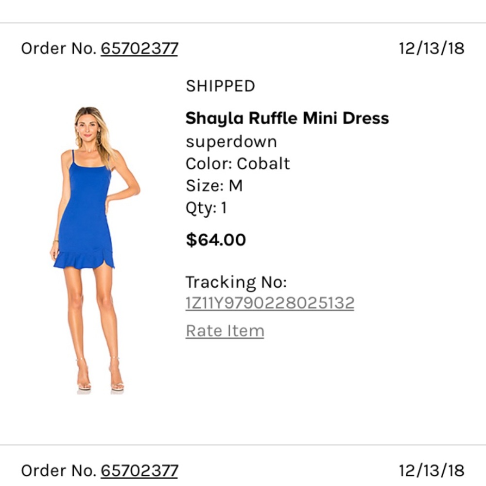 Cobalt blue revolve dress